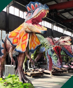 Animatronic Dinosaurs in factory