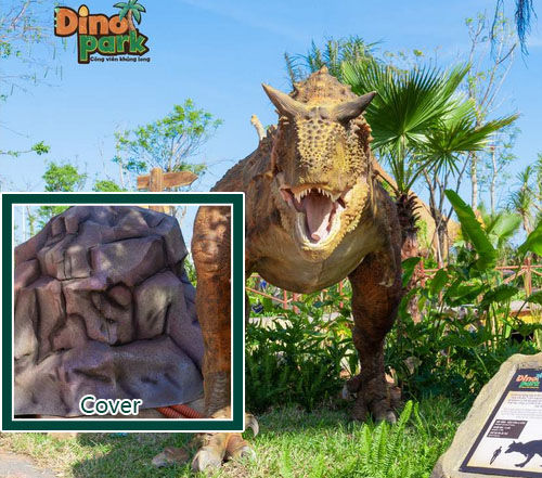 The Cover Near the Animatronic Dinosaur