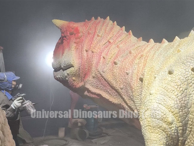 Painting Animatronic Carnotaurus Skin Colors