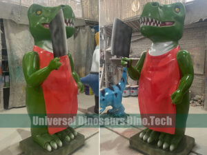 Cartoon Trex Chef Statue