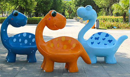 Fiberglass Cartoon Dinosaur Chairs
