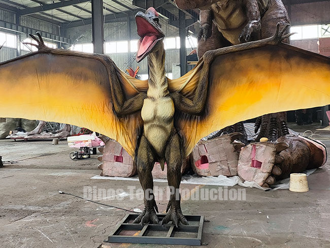 Big Animatronic Pterosaur Stands on Ground